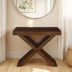 Adelaide tavolo consolle allungabile dark wood noce mdf melaminico h75 p45/95/145/195 l90 2-8 posti