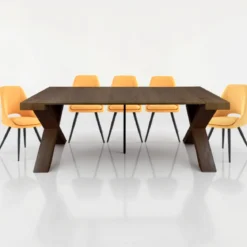 Adelaide tavolo consolle allungabile dark wood noce mdf melaminico h75 p45/95/145/195 l90 2-8 posti