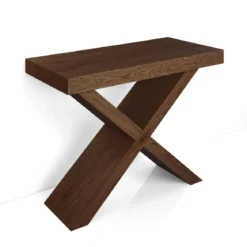 Adelaide tavolo consolle allungabile dark wood noce mdf melaminico h75 p45/95/145/195 l90 2-8 posti