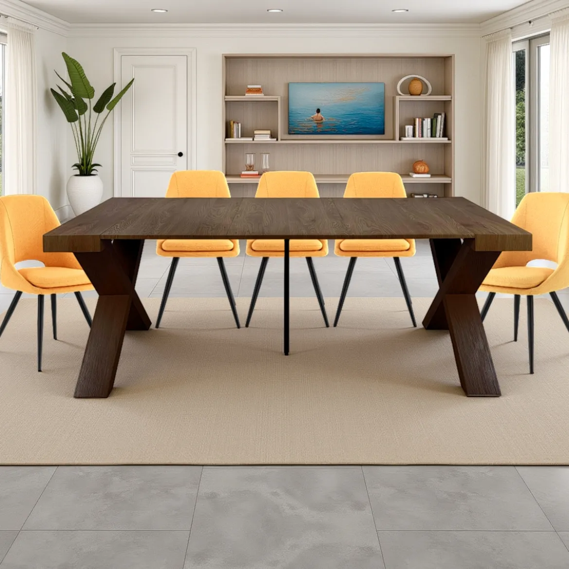 Adelaide tavolo consolle allungabile dark wood noce mdf melaminico h75 p45/95/145/195 l90 2-8 posti