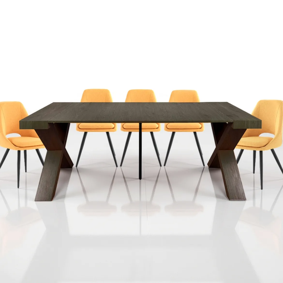 Adelaide tavolo consolle allungabile grey wood legno grigio mdf melaminico h75 p45/95/145/195 l90 2-8 posti