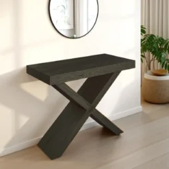 Adelaide tavolo consolle allungabile grey wood legno grigio mdf melaminico h75 p45/95/145/195 l90 2-8 posti