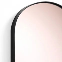 Afterlight oval specchio da parete in acciaio nero opaco specchio di colore rose gold 25x3 h55 cm