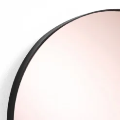 Afterlight round specchio da parete in acciaio nero opaco specchio di colore rose gold 30x3 h40 cm