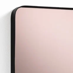 Afterlight specchio da parete in acciaio nero opaco specchio di colore rose gold 30x3 h40 cm