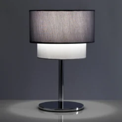 Alaska lampada da tavolo in tessuto grigio d20xh30 cm
