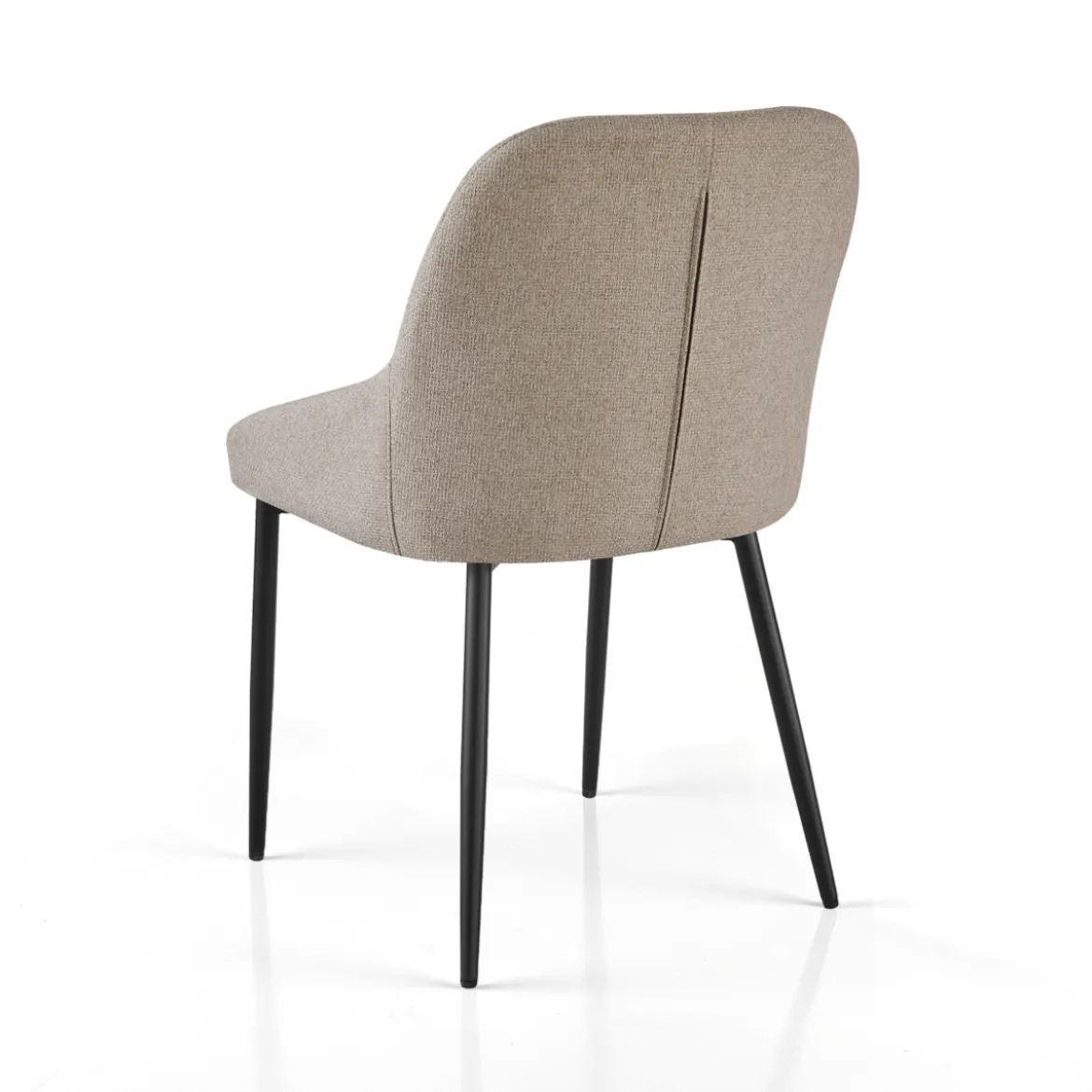Alice Beige Sedia Imbottita tessuto Beige easy clean struttura metallo nero opaco h85 l50 p57 seduta h45