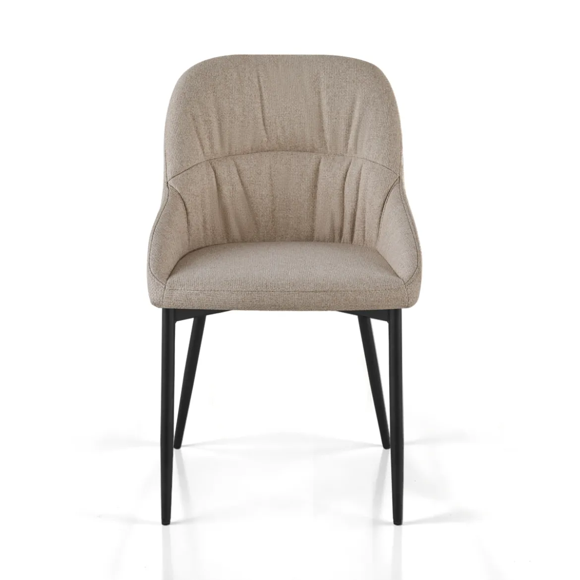Alice Beige Sedia Imbottita tessuto Beige easy clean struttura metallo nero opaco h85 l50 p57 seduta h45