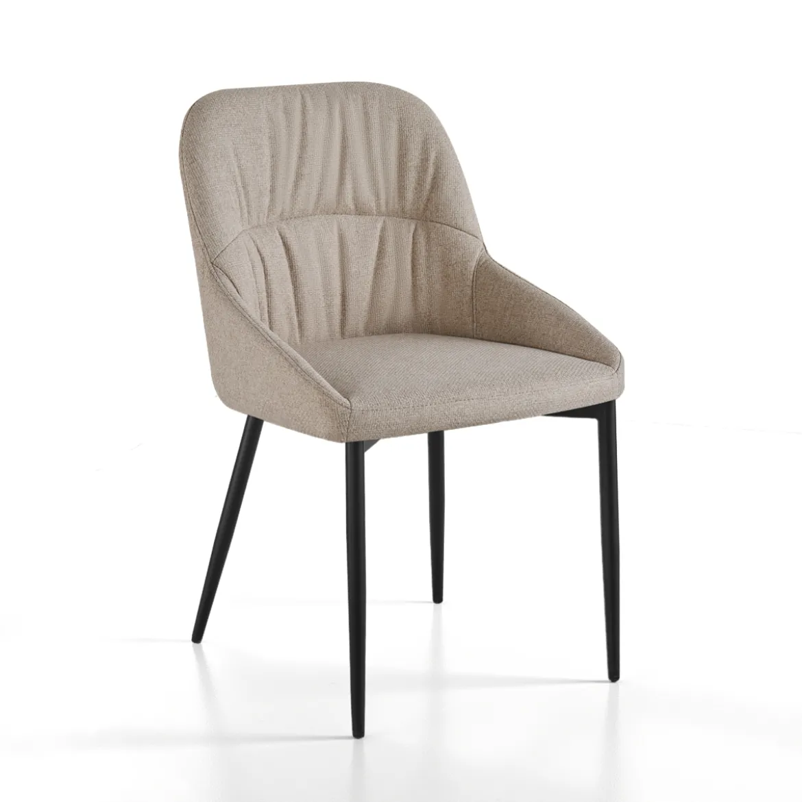 Alice Beige Sedia Imbottita tessuto Beige easy clean struttura metallo nero opaco h85 l50 p57 seduta h45