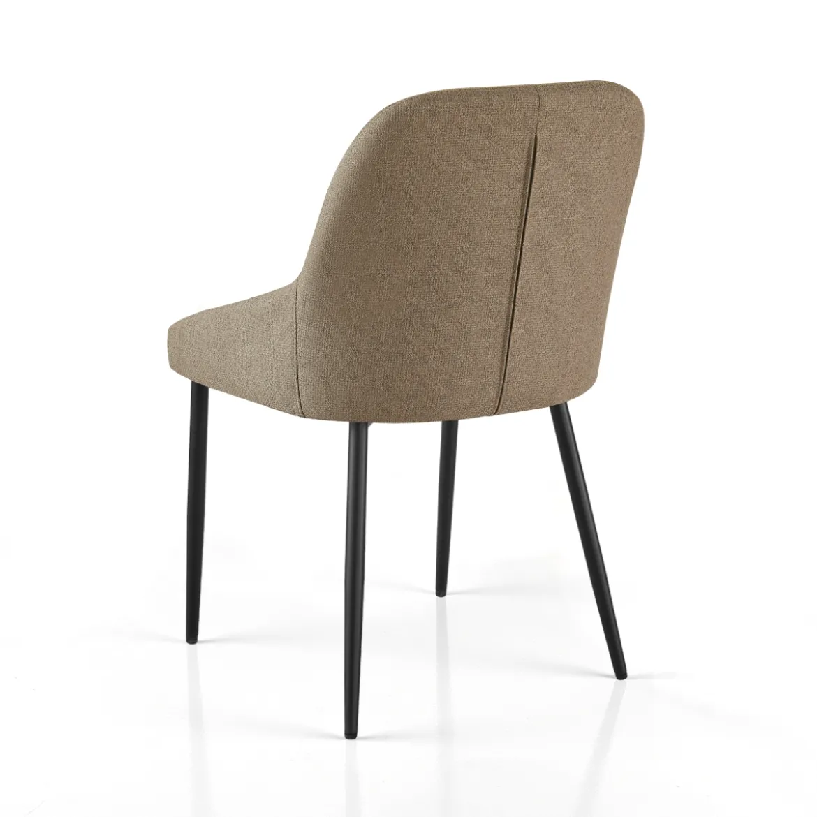 Alice Brown Sedia Imbottita tessuto marrone chiaro easy clean struttura metallo nero opaco h85 l50 p57 seduta h45