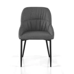 Alice Grey sedia imbottita tessuto grigio easy clean struttura metallo nero opaco h85 l50 p57 seduta h45