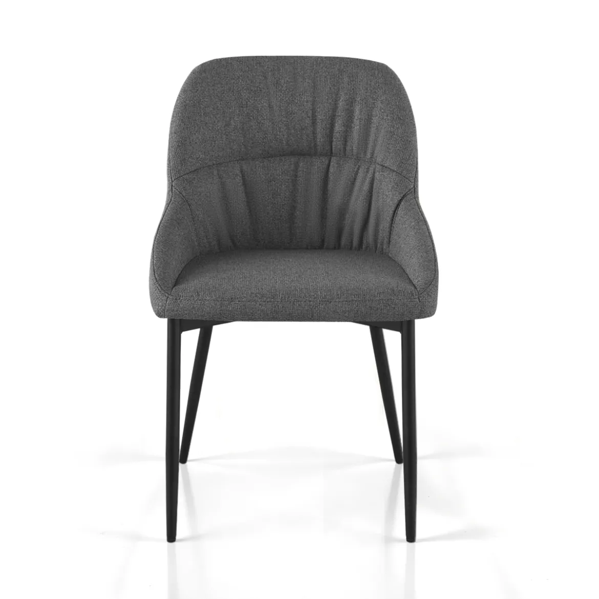 Alice Grey sedia imbottita tessuto grigio easy clean struttura metallo nero opaco h85 l50 p57 seduta h45