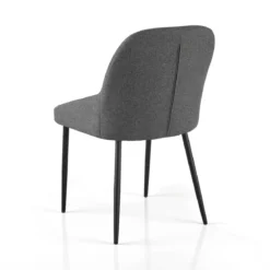 Alice Grey sedia imbottita tessuto grigio easy clean struttura metallo nero opaco h85 l50 p57 seduta h45