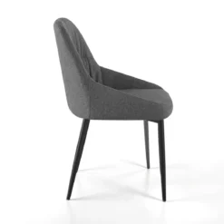 Alice Grey sedia imbottita tessuto grigio easy clean struttura metallo nero opaco h85 l50 p57 seduta h45