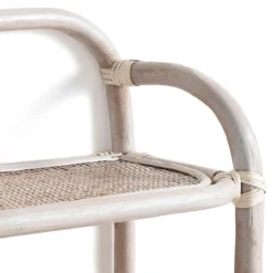 Alka evo mensola da parete 2 ripiani hanna evo in rattan sbiancato 43x20xh50 cm