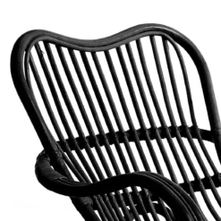 Alpa black sedia a dondolo in rattan nero per interno/esterno 100x85xh85 cm