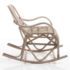 Alpa sedia a dondolo in rattan sbiancato per interno/esterno 100x85xh85 cm