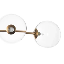 Alycia a clear lampadario acciaio verniciato ottone anticato opaco sfere in vetro trasparente cm 120 x 68 h90