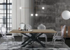Alycia d lampadario in acciaio oro opaco e 4 sfere in vetro bianco opaco 115x10xh95-132 cm