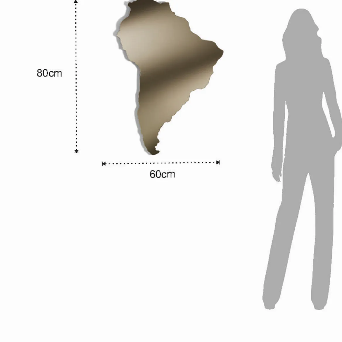 Amerika specchio da parete colore bronzo 60x80 cm