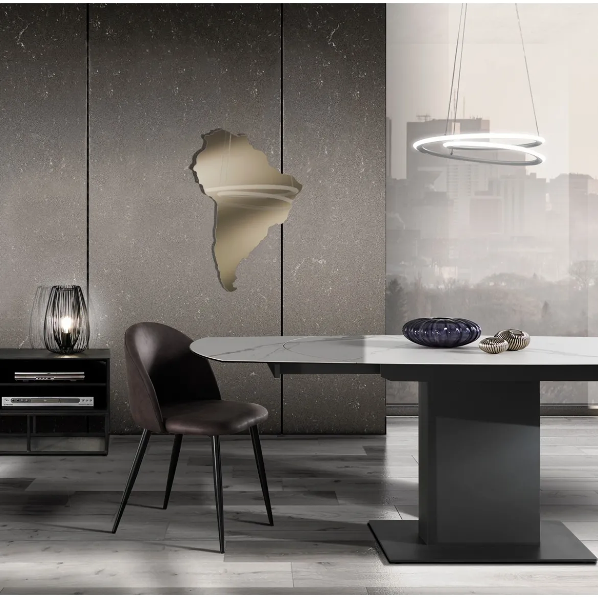 Amerika specchio da parete colore bronzo 60x80 cm