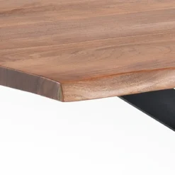 Amon Tavolo in Legno massello di Acacia con base in acciaio verniciato nero opaco 195x100 cm