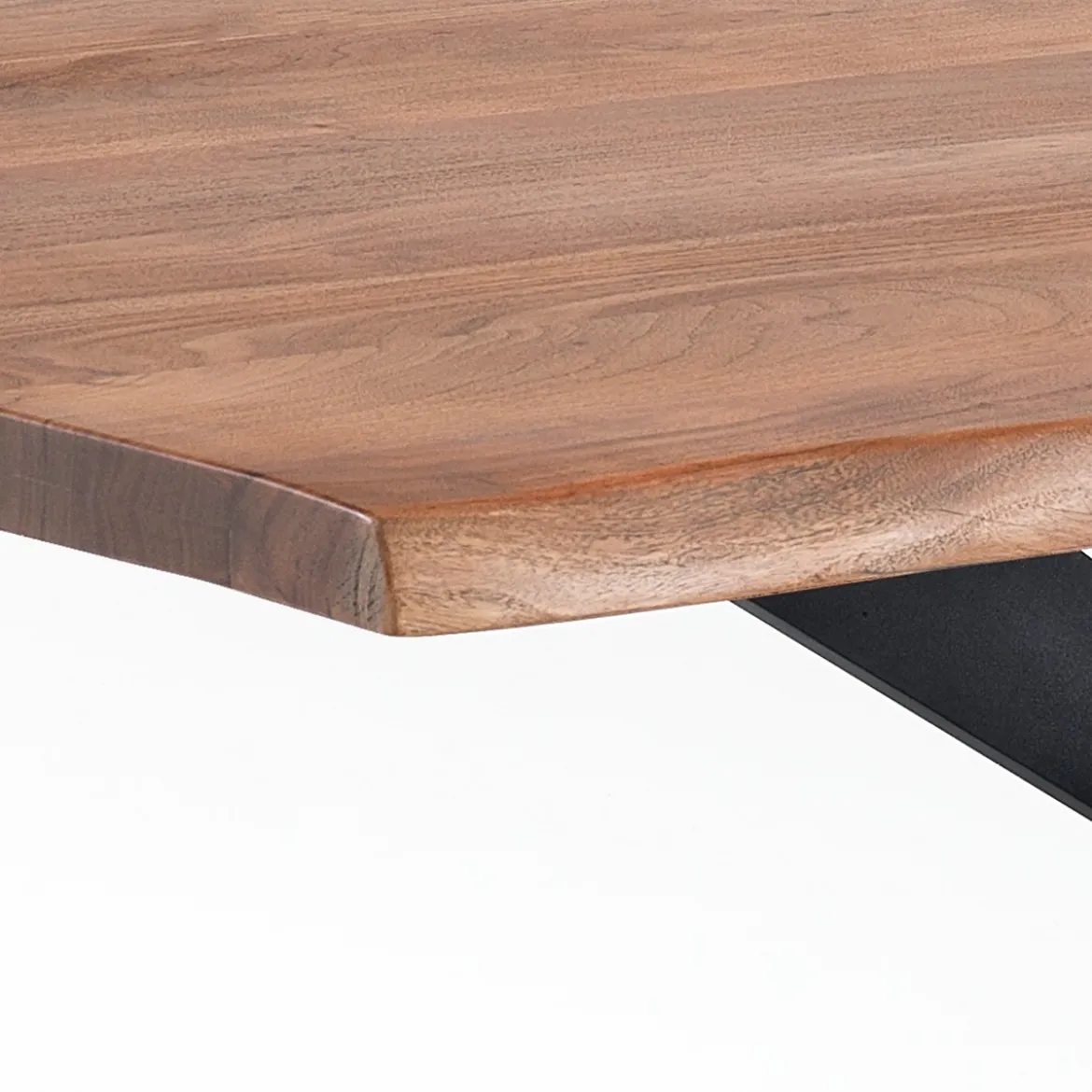 Amon Tavolo in Legno massello di Acacia con base in acciaio verniciato nero opaco 195x100 cm