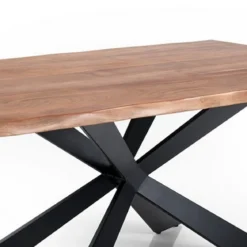 Amon Tavolo in Legno massello di Acacia con base in acciaio verniciato nero opaco 195x100 cm