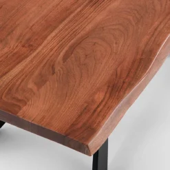 Amon Tavolo in Legno massello di Acacia con base in acciaio verniciato nero opaco 195x100 cm