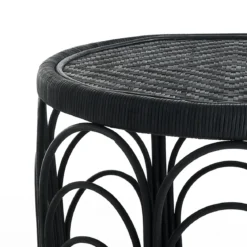 Anil tavolino da caffà in rattan nero d60xh45 cm