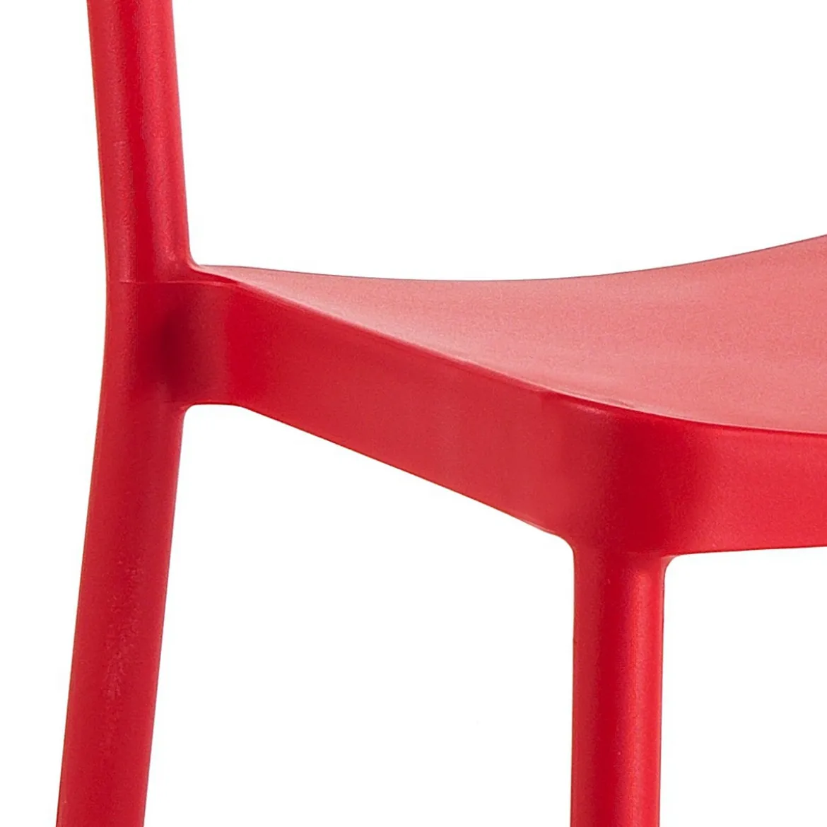 Anja red sedia interno esterno colore rosso opaco impilabile resistente agenti e raggi uv h.815 l.43 p.50 cm