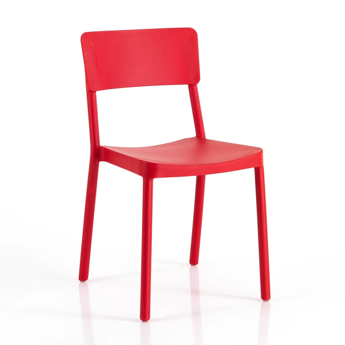 Anja red sedia interno esterno colore rosso opaco impilabile resistente agenti e raggi uv h.815 l.43 p.50 cm