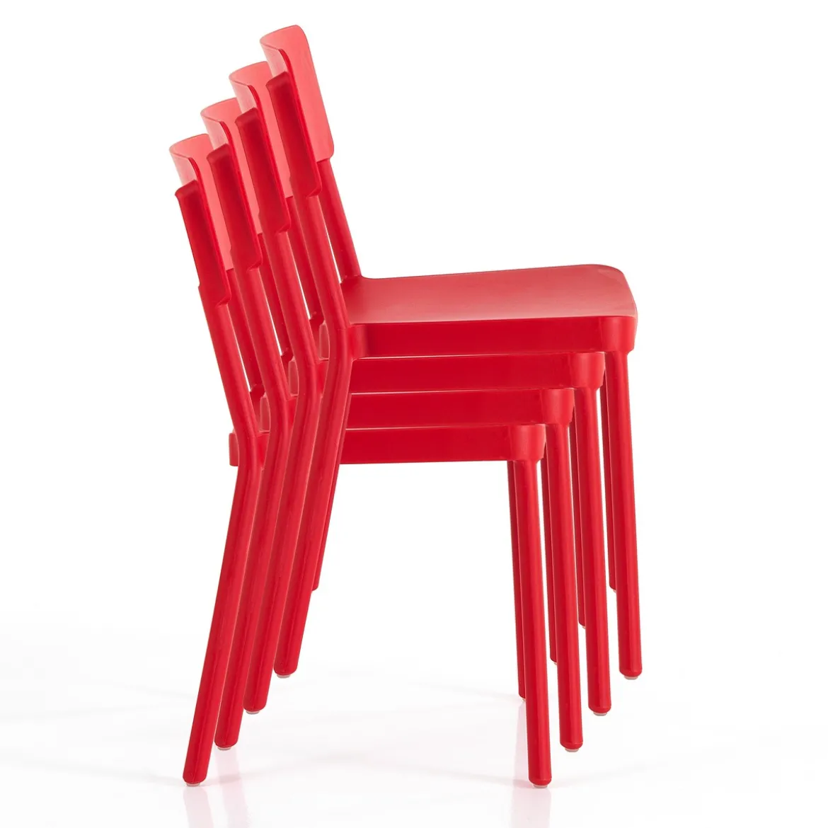 Anja red sedia interno esterno colore rosso opaco impilabile resistente agenti e raggi uv h.815 l.43 p.50 cm