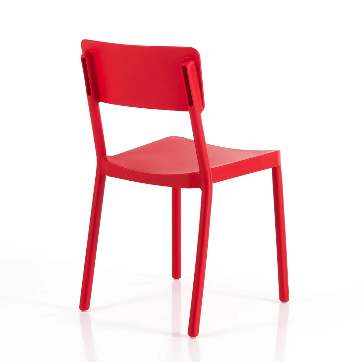 Anja red sedia interno esterno colore rosso opaco impilabile resistente agenti e raggi uv h.815 l.43 p.50 cm
