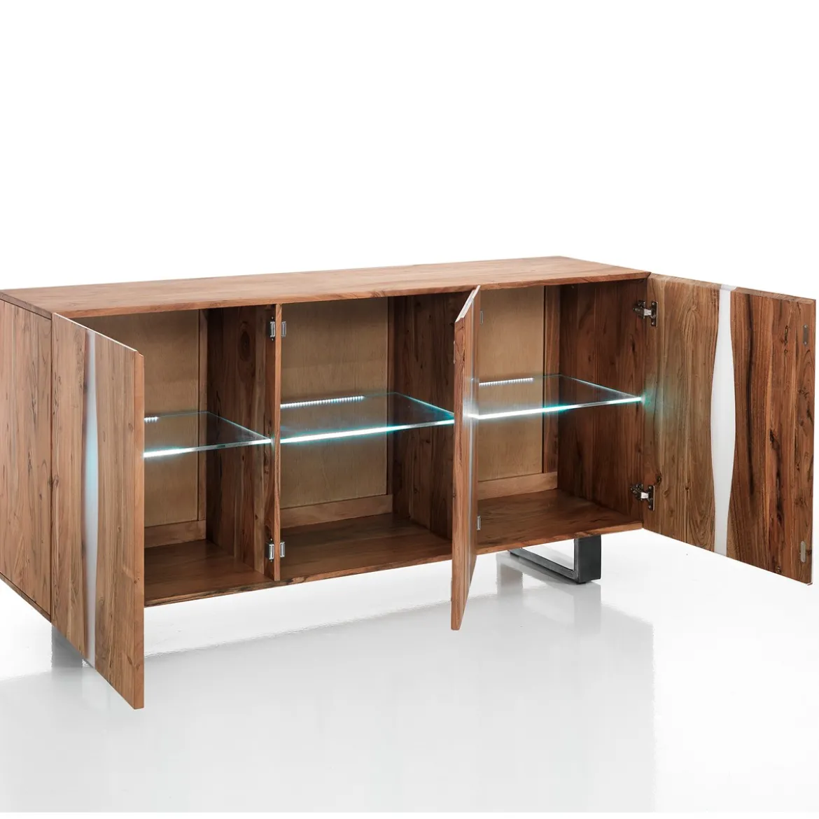 Anubi madia 3 ante realizzata in legno massello di acacia cm.h80 l170 p45