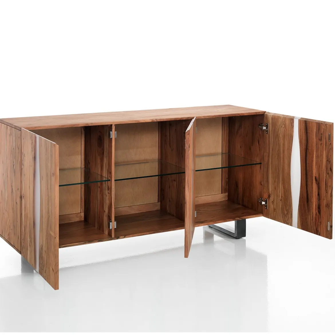 Anubi madia 3 ante realizzata in legno massello di acacia cm.h80 l170 p45