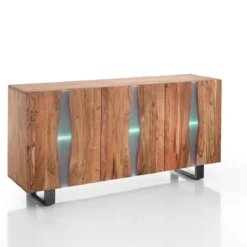 Anubi madia 3 ante realizzata in legno massello di acacia cm.h80 l170 p45