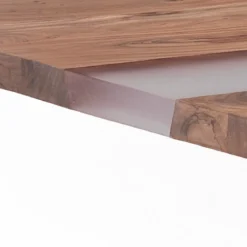 Anubi Tavolo in Legno massello di Acacia con inserti in resina traslucida opaca e base in acciaio nero opaco 195x100 cm