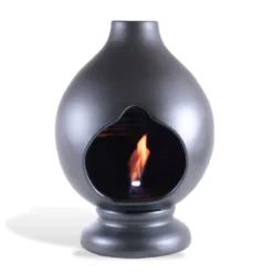 Arabesko c. fucie camino a bioetanolo in ceramica realizzato a mano non necessita di canna fumaria cm. h50 d35 made in italy