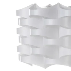 Arca lampada da tavolo in polipropilene bianco opaco e acciaio satinato d36 h47 cm