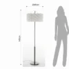 Arca lampada da terra in polipropilene bianco opaco e acciaio satinato d45 h145 cm