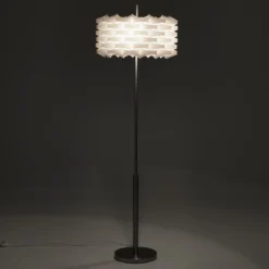 Arca lampada da terra in polipropilene bianco opaco e acciaio satinato d45 h145 cm