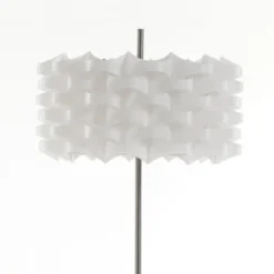 Arca lampada da terra in polipropilene bianco opaco e acciaio satinato d45 h145 cm