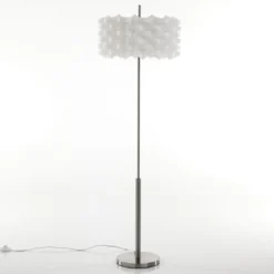 Arca lampada da terra in polipropilene bianco opaco e acciaio satinato d45 h145 cm