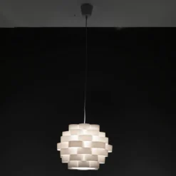 Arca lampadario in polipropilene bianco opaco con filo regolabile d40 h30 cm