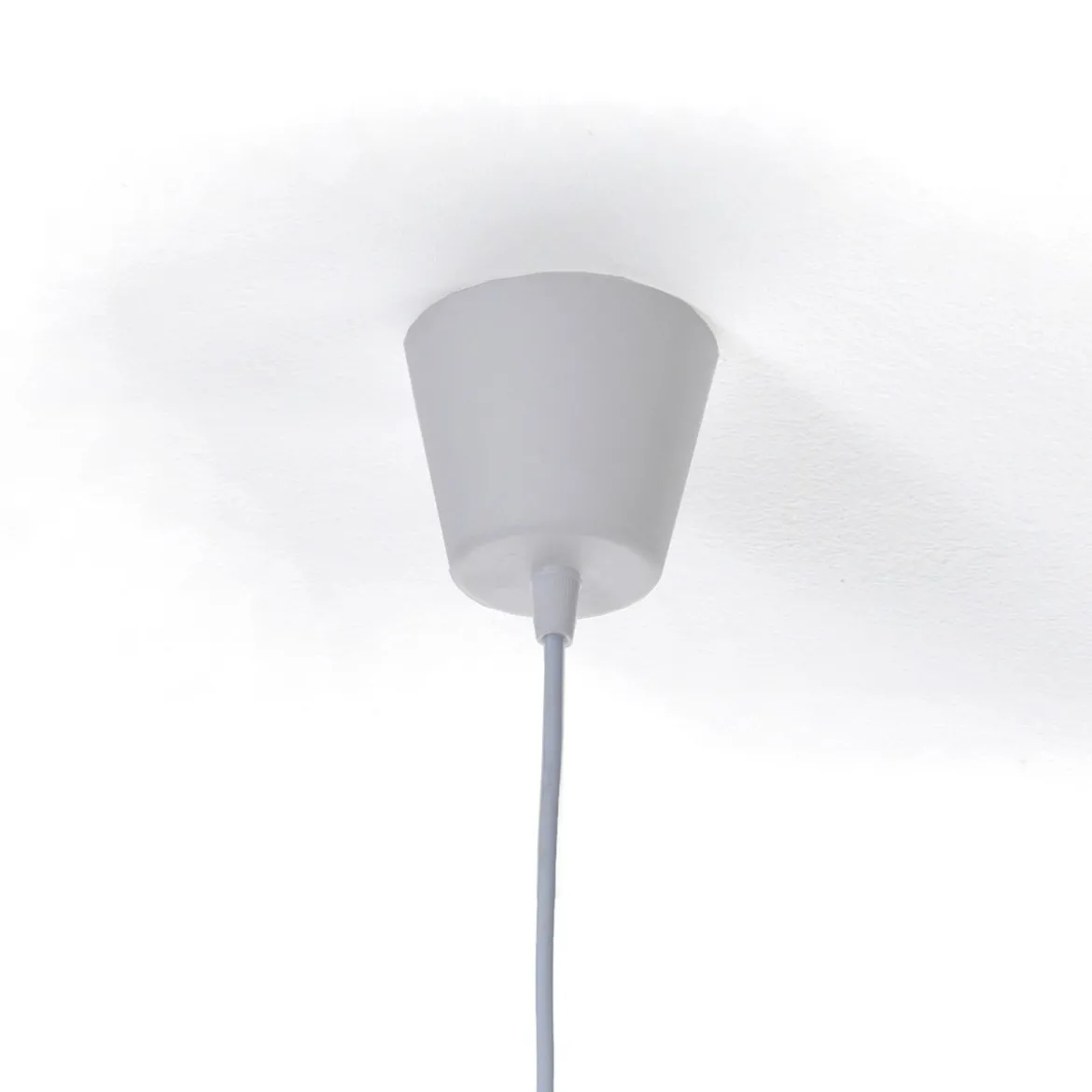 Arca lampadario in polipropilene bianco opaco con filo regolabile d40 h30 cm