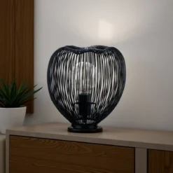 Arcon lampada da tavolo con paralume in filo di acciaio d25 h26 cm