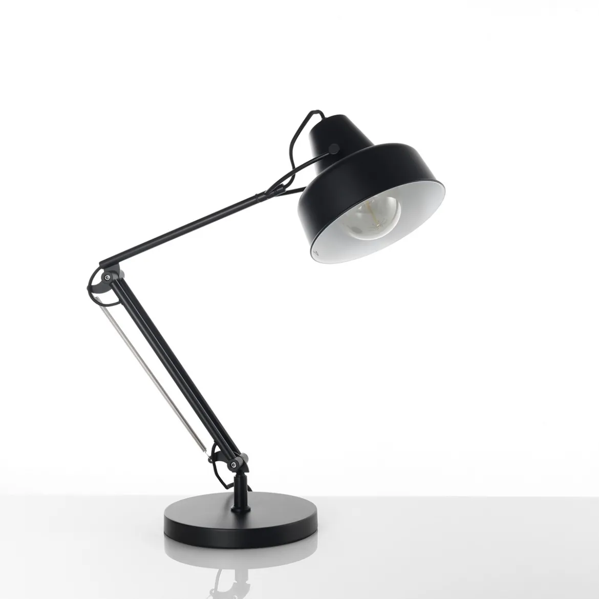 Ark lampada da tavolo in metallo verniciato nero opaco 21.5x45 h65 cm