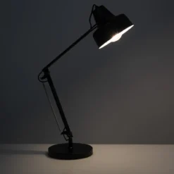 Ark lampada da tavolo in metallo verniciato nero opaco 21.5x45 h65 cm