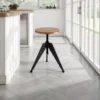 Arko sgabello regolabile a vite in legno finitura rovere e metallo grigio opaco 38x38xh40-60 cm